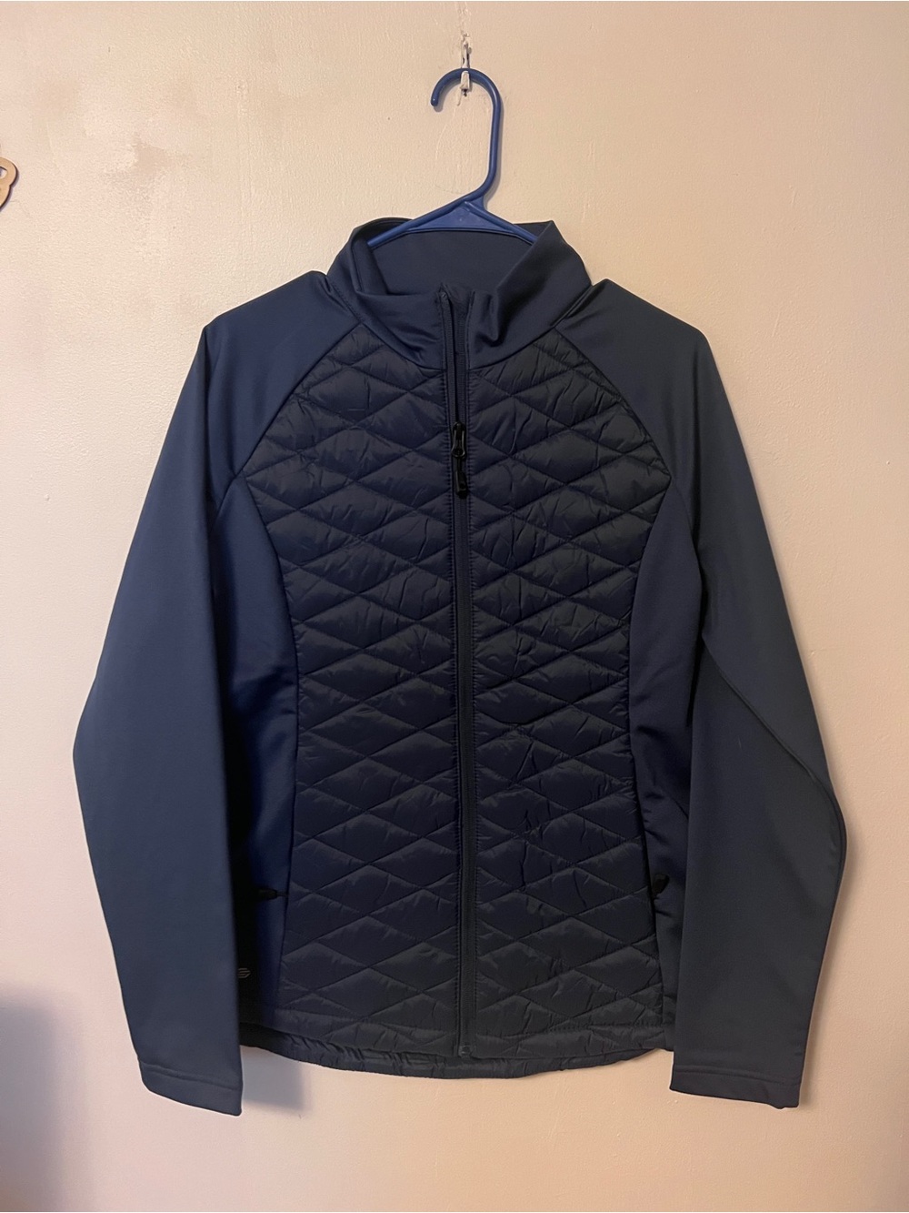 Women’s Quilted Hybrid Jacket - Navy
